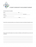 Student Community Involvement Bursary Application Form